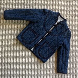 Doen Kids Quilted Denim Jacket with Toggle Closures